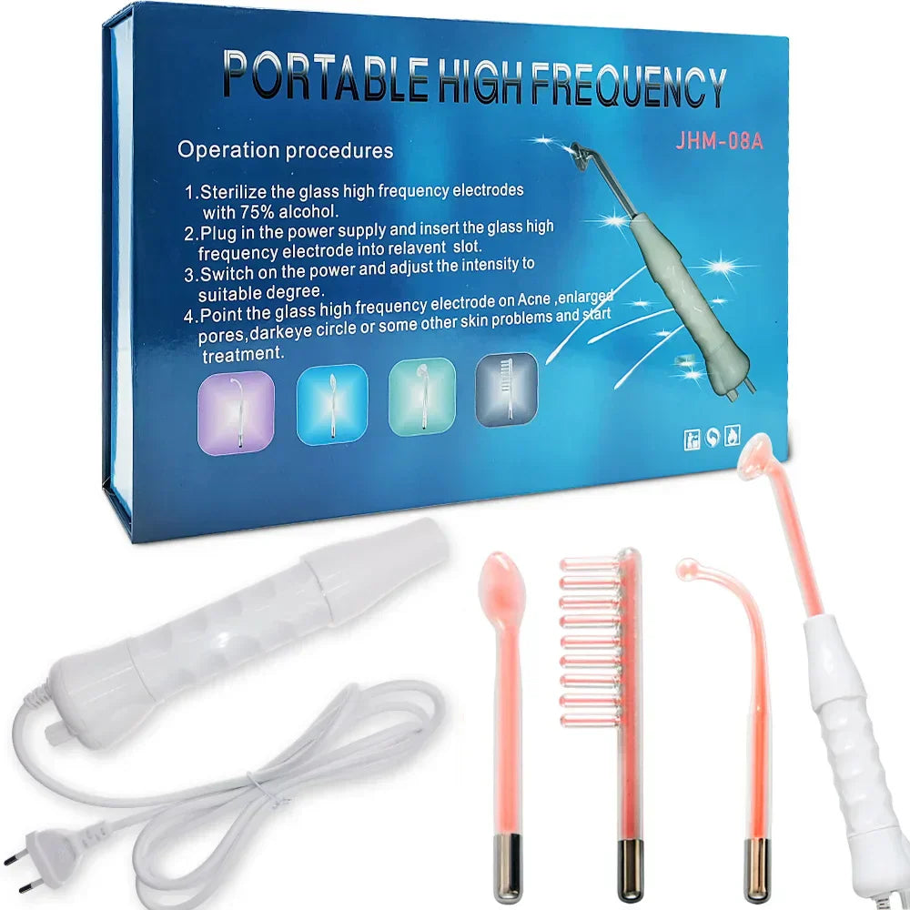 4-in-1 Portable High-Frequency Beauty Device - Spot Remover, Facial Care, Spa Derma Wand-2